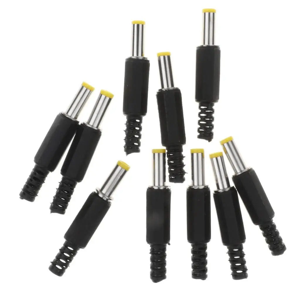 10x Repalcement DC Power Male Plug Connector Welding Adapter Black