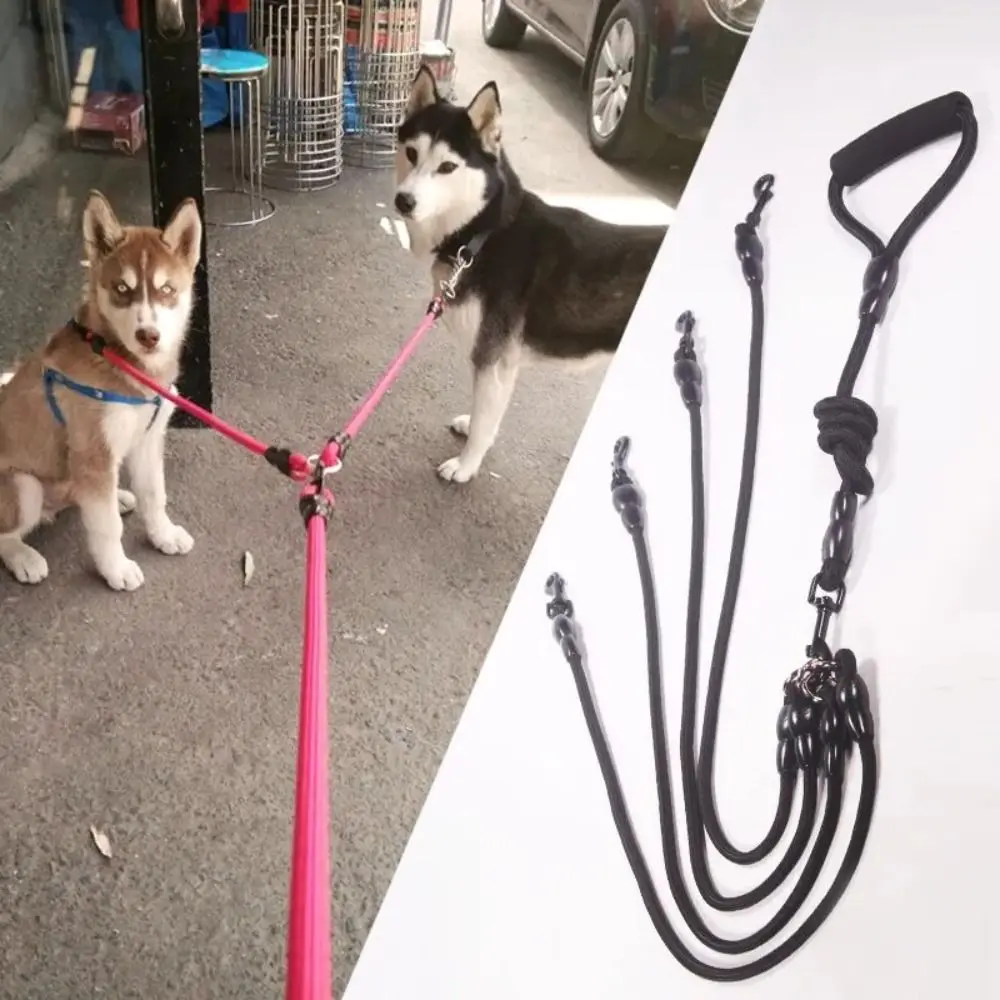 With Foam Handle 2/3/4 Way Pet Leash Nylon Detachable Two Heads Dogs Leash Durable 120CM Dogs Traction Rope Walking The Dogs