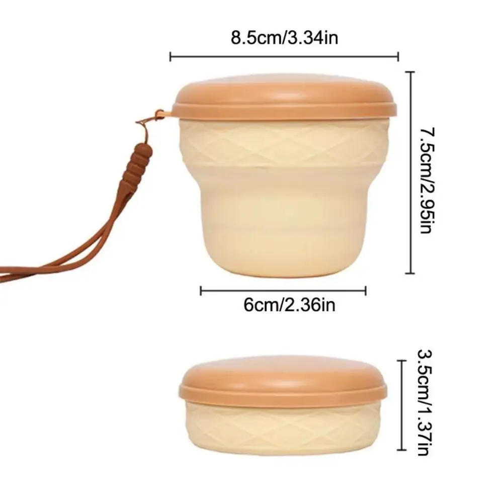 200ml Capacity Portable Folding Cup Easy To Clean Heat-resistant Foldable Drinking Cup With Lid with Lanyard Silicone Coffee Mug