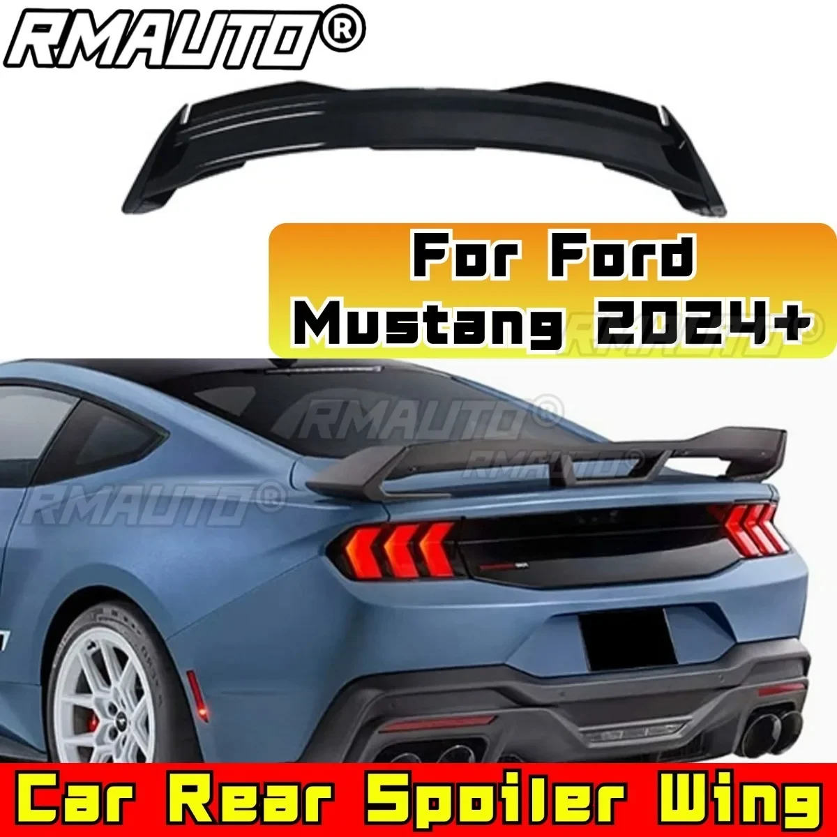

Задний спойлер багажника автомобиля, модификация крыла для Ford Mustang 2024 + GT, стиль, задний спойлер багажника, крыло, автомобильные аксессуары