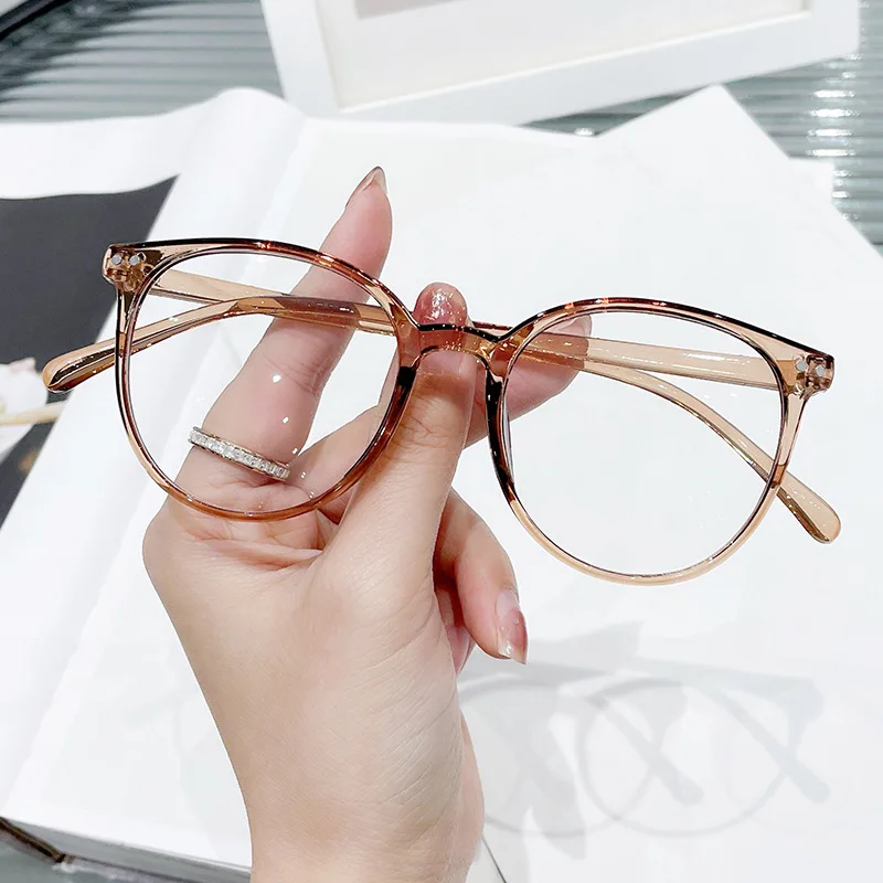 

Flat Lens Glasses Fashion Myopia Glasses Frame Cat'S Eye Frame Blue Light Blocking Anti Blue Light Glasses For Work Daily Beach