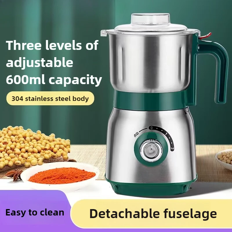 Broyeur électrique sec/humide 110V/220V, acier inoxydable 304 détachable, 3 vitesses 600ML pour herbes/épices/grains Ultra-fins