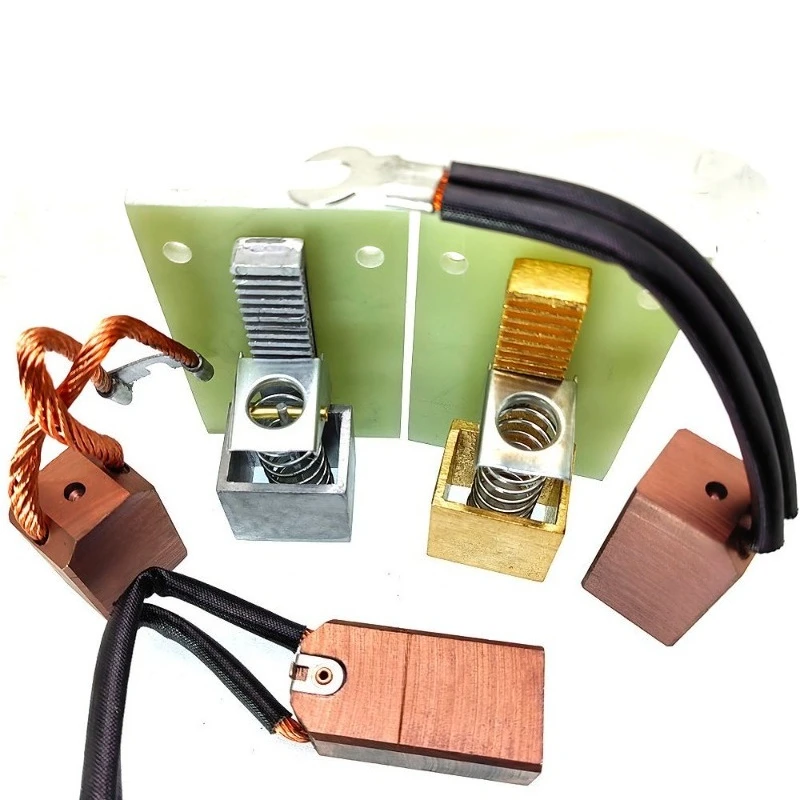 Industrial Conductive Carbon Brush Assembly, High Copper Four‑Wire Ground Brush Holder for Automatic Welding Positioner Machine