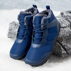 Men Snow BareFoot Casual Shoes New Winter Booties Outdoor Work Shoes Ladies Warm Fur Men Ankle Shoes Male Snow Boots Large Size