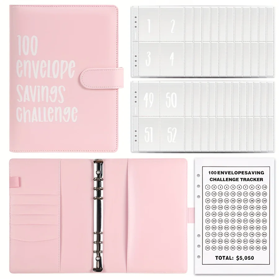 100 Umschlag Herausforderung Binder sparen Einsparungen Herausforderungen Lose blatt Binder Budget Binder mit Bargeld umschläge Geld Organizer-System – Detail 7