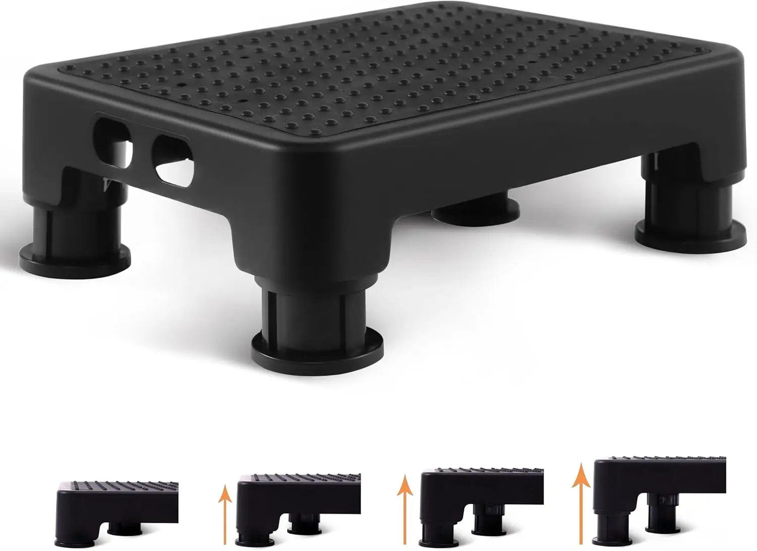 Adjustable Step Stool for High Beds and Cars, 650lbs Heavy Duty Bed Step for Elderly, Non-Slip Mobi   Platform for Bath