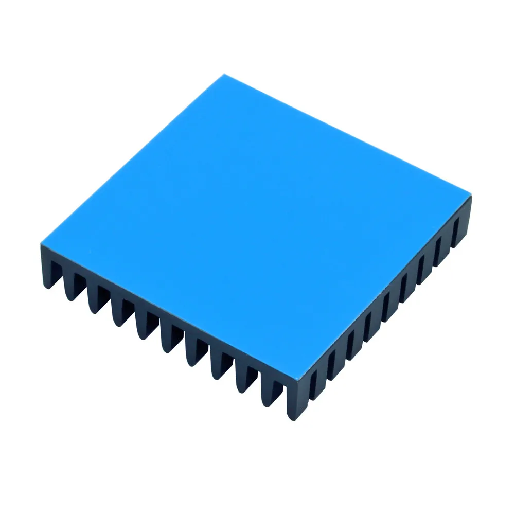 Disipador de calor de aluminio, radiador negro para Chip IC electrónico MOS, refrigeración con cinta conductora térmica, 10 piezas, 40x40x8mm