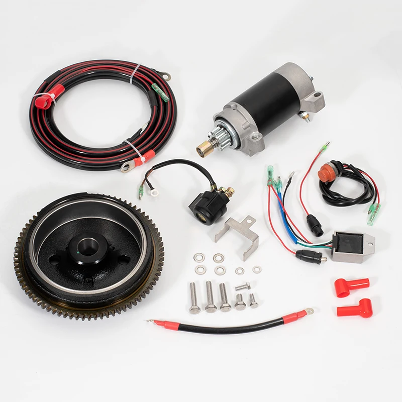 ELECTRIC START KIT for YAMAHA F20 F20CEL CMHL PARSUN 4T 20HP 362CC OUTBOARD STARTER MOTOR FLYWHEEL CABLE SWITCH CHARGE COIL AVR