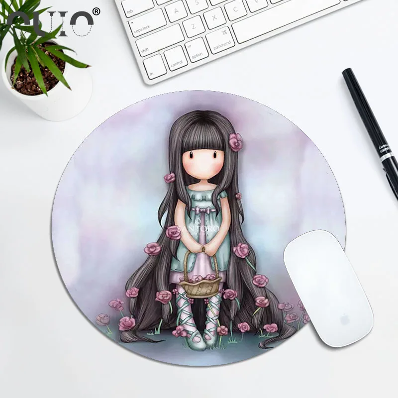 OUIO Santoro Gorjuss Mouse Pad Gamer Anime Mousepad Gaming Accessories Mouse for Computer Mat Cabinet Mausepad Pad on the Table