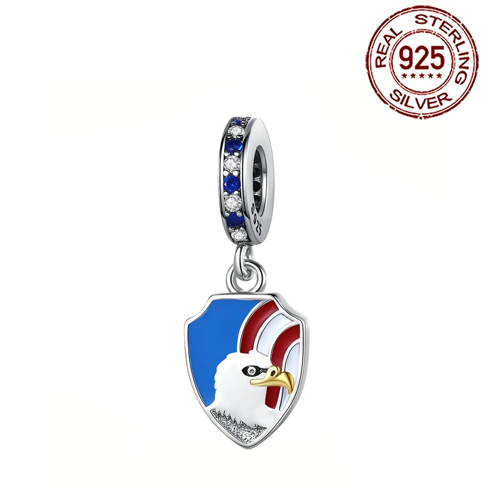 

Danturn 925 Sterling Silver Original Beads Eagle Dangle Charm fit Snake Chain Bracelet Fashion Women Jewelry Making