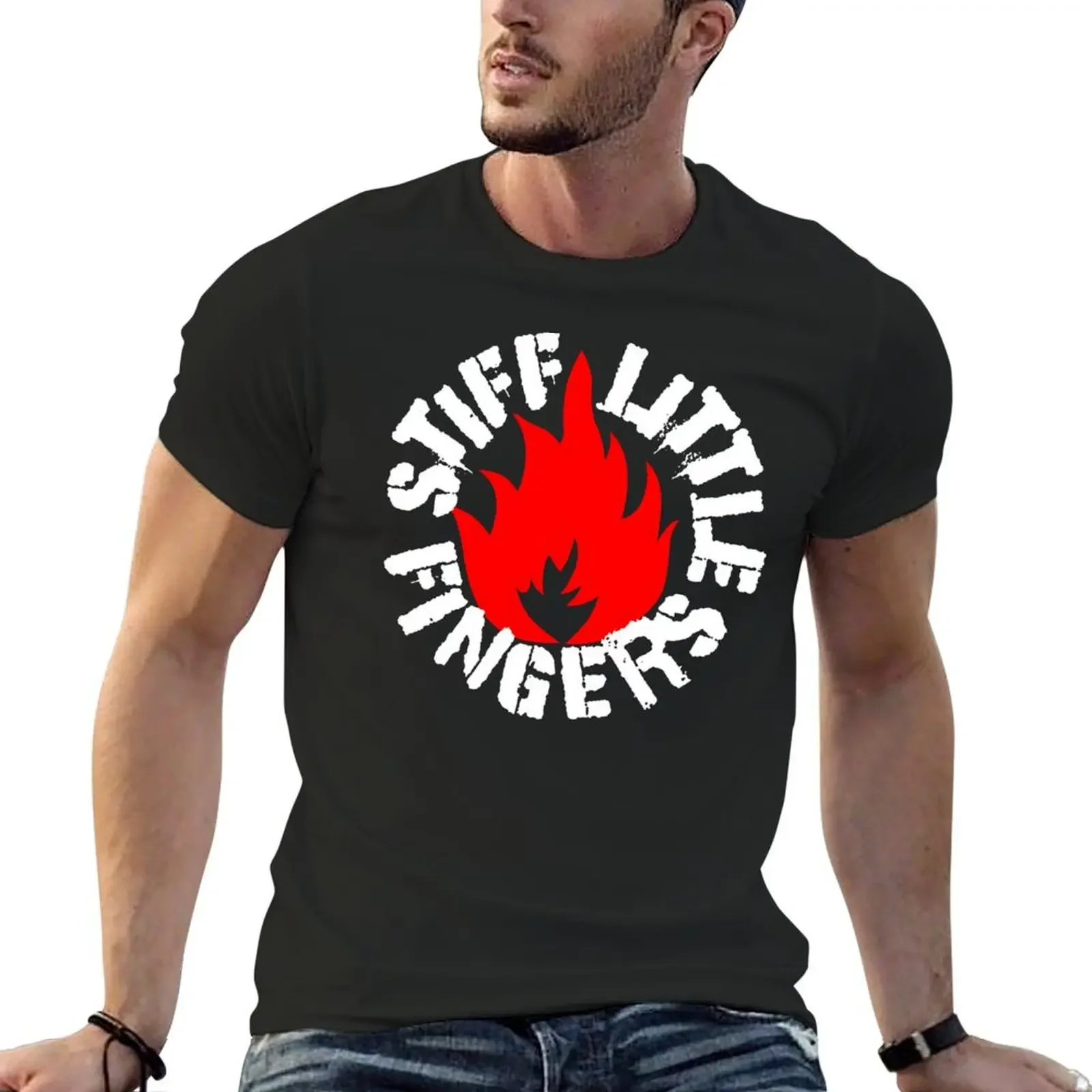 STIFF LITTLE FINGERS BAND T-Shirt hippie clothes tees customs Short sleeve tee big and tall t shirts for men