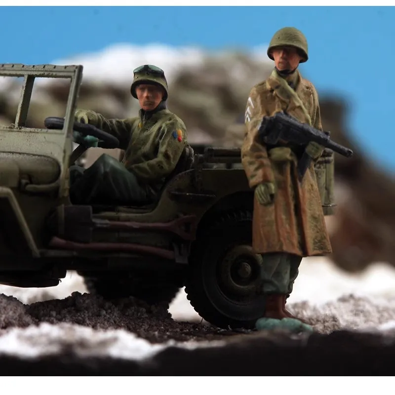 Novo modelo em escala 1:72, 2 peças, motorista de carro militar dos eua, piloto, soldado, figura de ação, brinquedo, cena diy, boneca, acessório de exibição