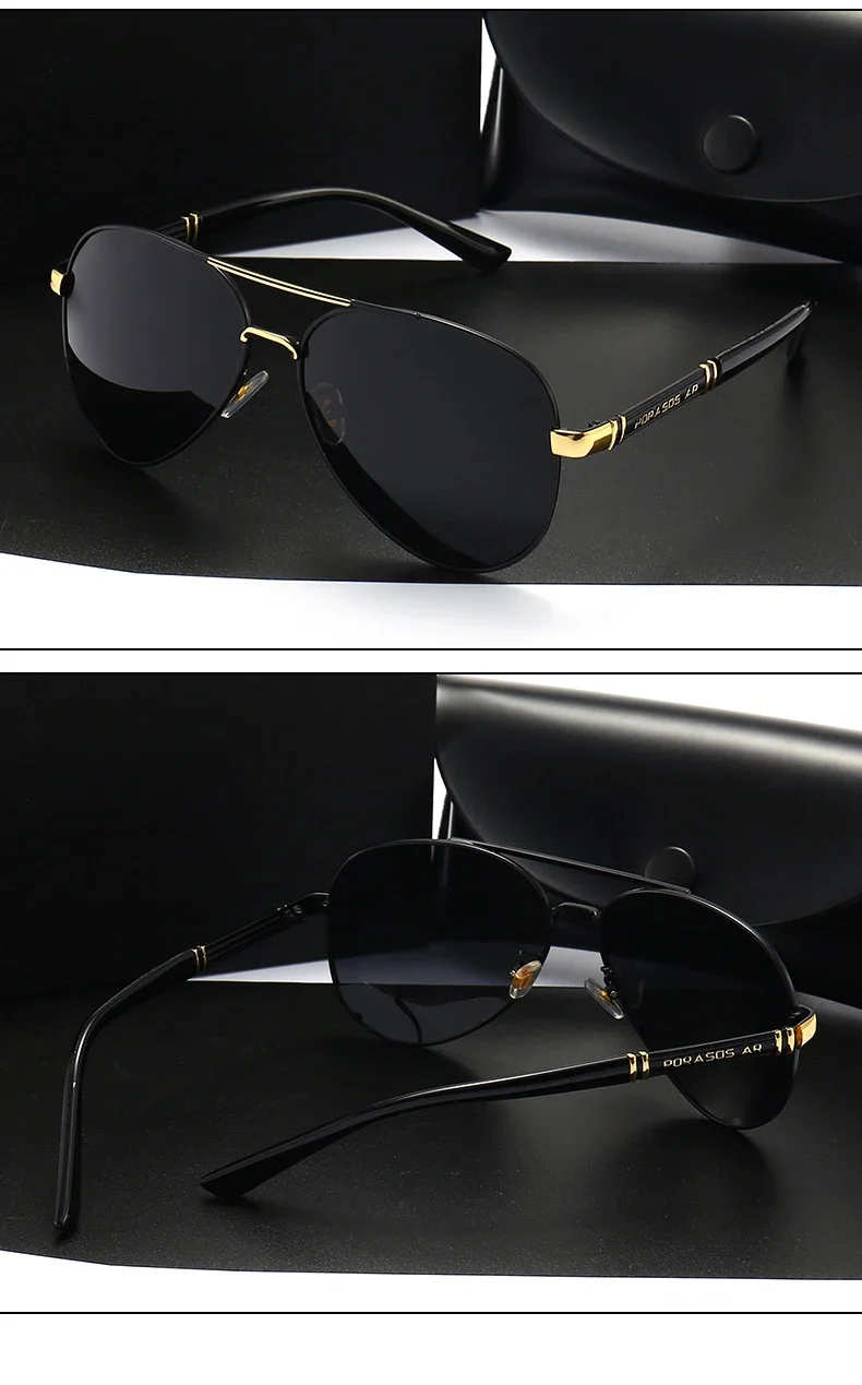 Polarisierte Herren-Sonnenbrille, Flieger-Sonnenbrille für Männer und Frauen, Metallrahmen-Brille für Reisen, Surfen, Fahren, Angeln, UV400 – Detail 5