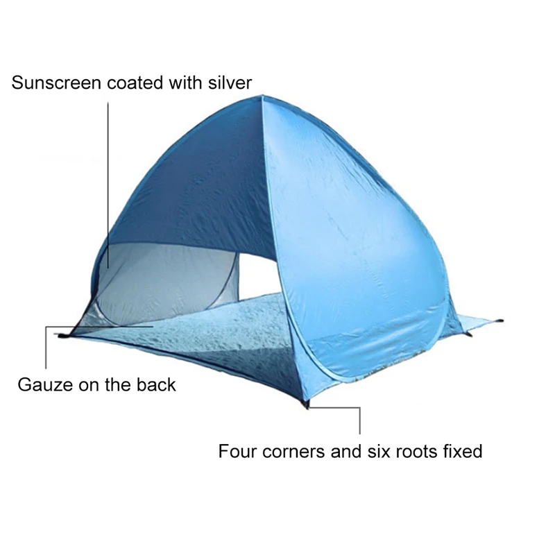 Beach Tent For 4 Person With Door Curtain Sun Shade Portable Baby Shelter -Up Instantly