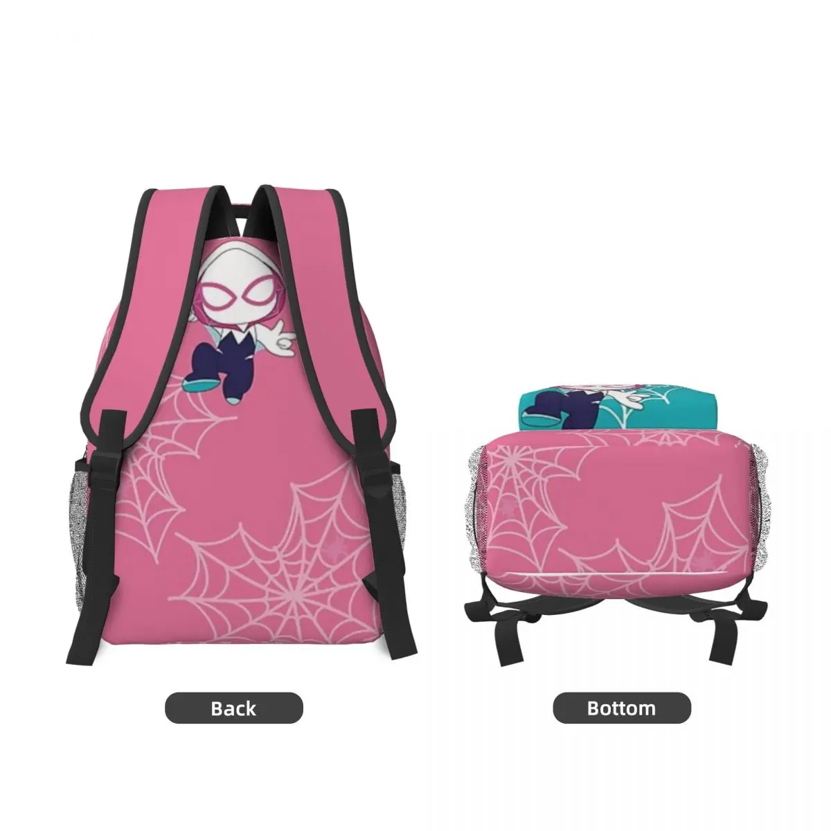 Gwen Little Spider Ghost, Baby Spidey Girl, Grl Pwr, Mochila escolar informal ligera con estampado de araña fantasma de dibujos animados para la escuela