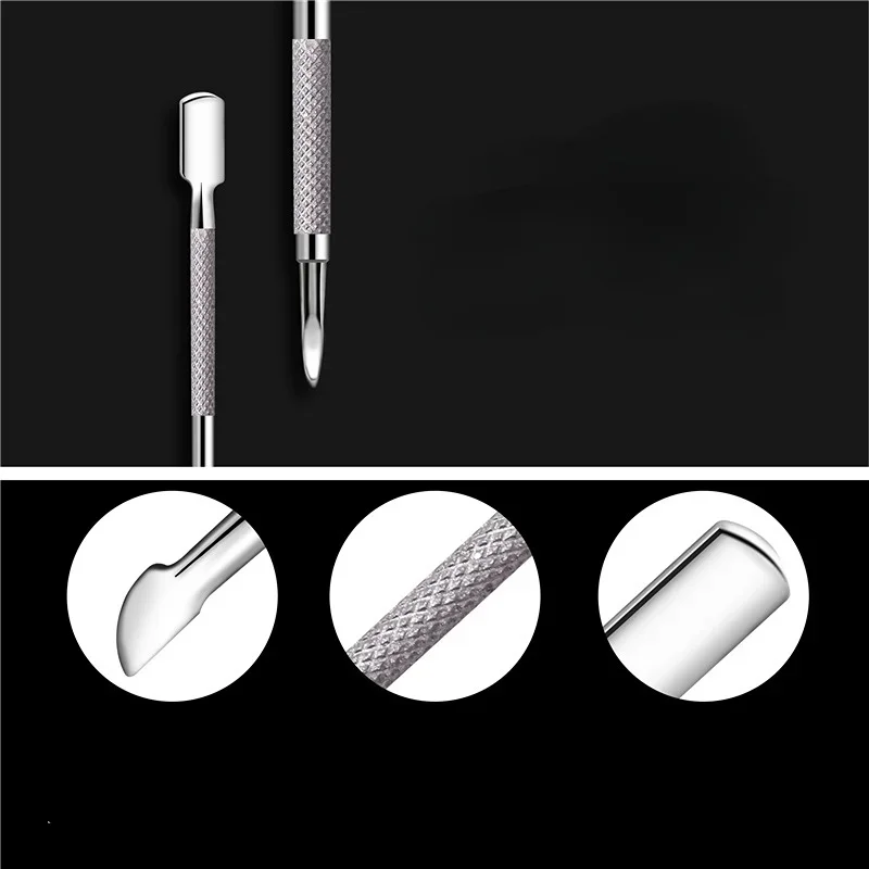 Tres juegos de tijeras exfoliantes para uñas de acero inoxidable avanzadas, tijeras para cutículas