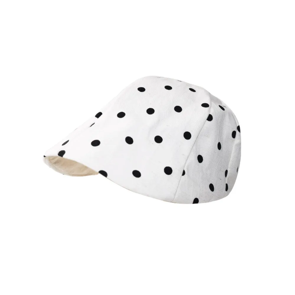Personality Y2k Polka Dot Beret Thin Dot Leopard Forward Cap Korean Style Fashion Newsboy Cap Spring