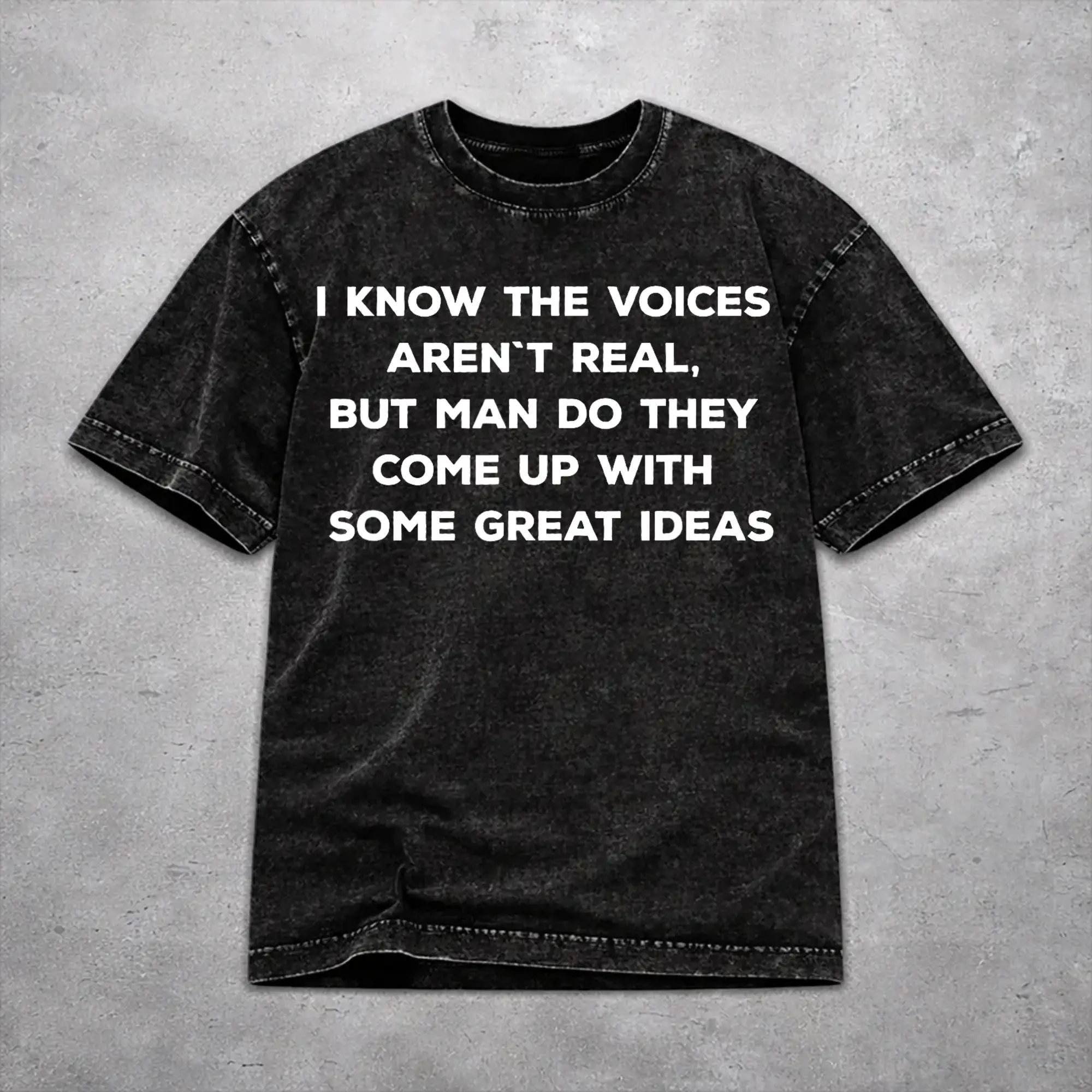 Women Men I KNOW THE VOICES AREN'T REAL T Shirt Printed Cotton Washed  Harajuku Outfit Tees