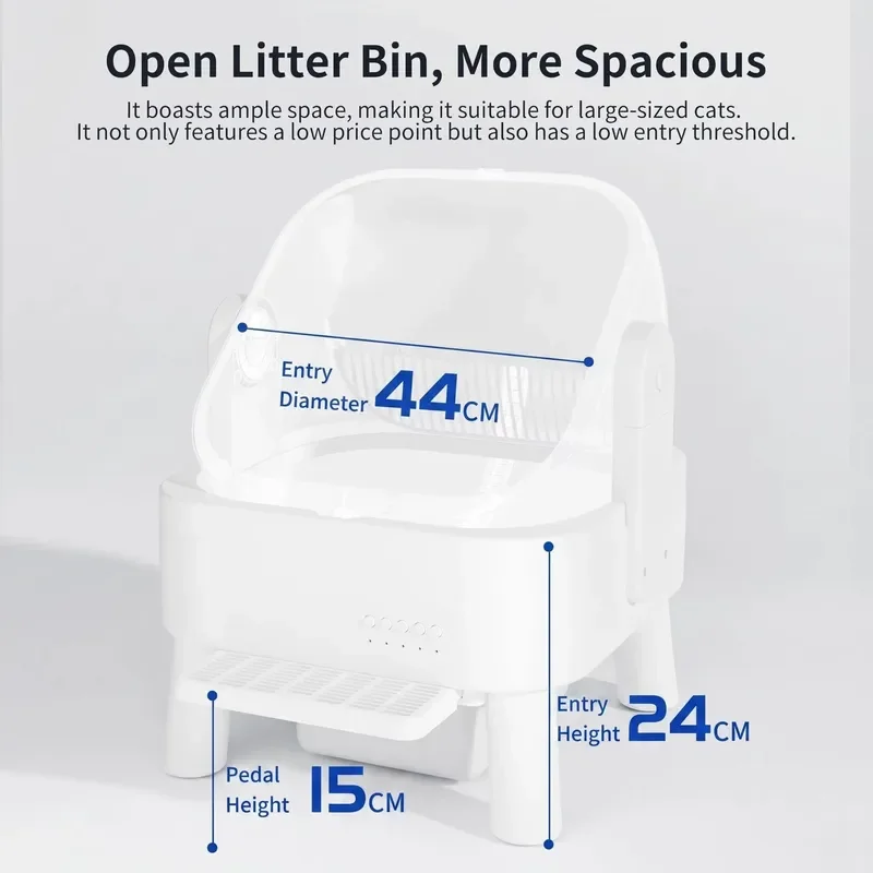 APP Control 80L PP Eco-Friendly Easy Clean Extra-Large Capacity Fully Automatic Self-Cleaning New Design Smart Cat Box