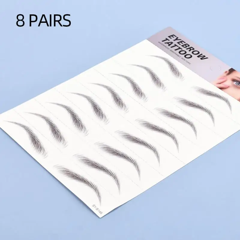 Eyebrow Tattoo Sticker Hair-like Natural Brows Look Makeup Waterproof Long Lasting Easy to Wear Adhesive False Eyebrows