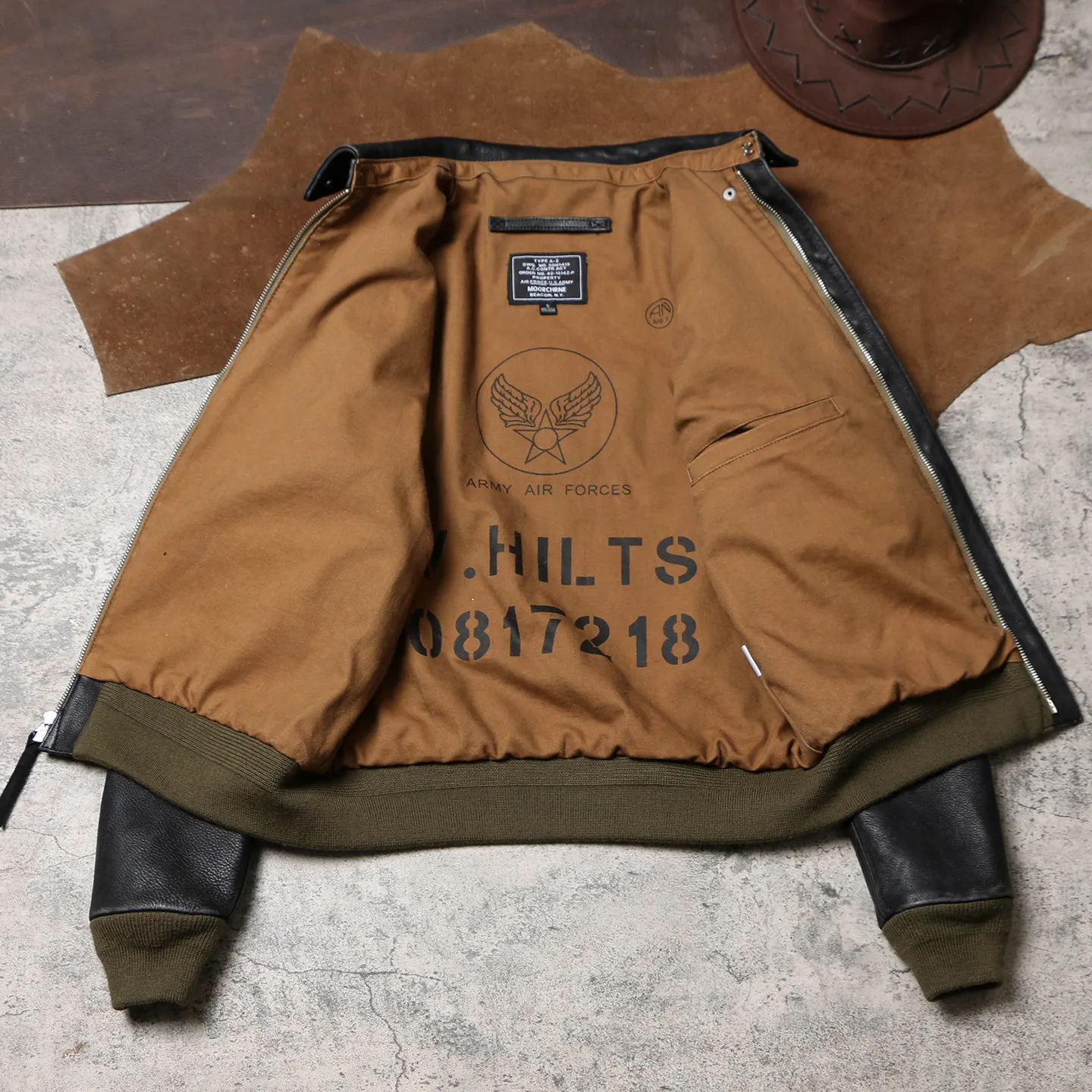 A2 Great Escape Leather Flight Jacket 1.5mm Stone Washed Cowhide Air Force Pilot Genuine Leather Coat - view 6