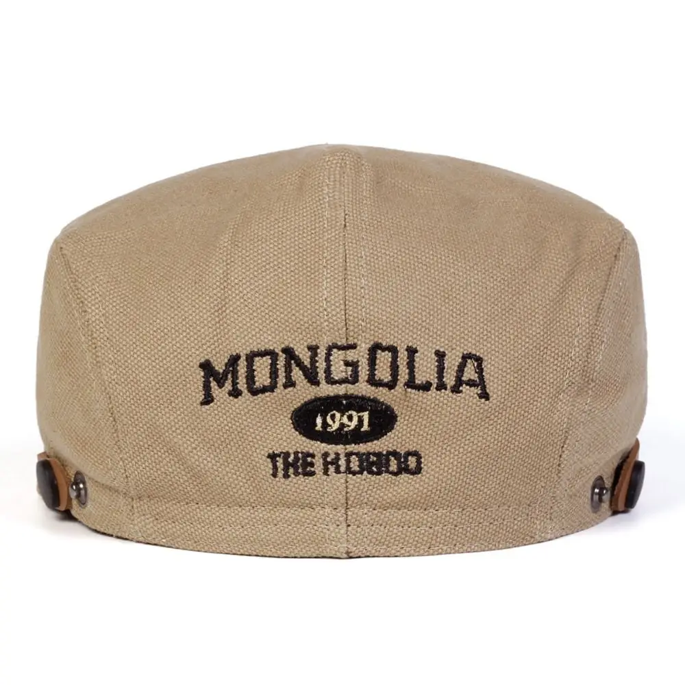 

Classic Embroidery Flat Top Beret Breathable Comfort Fit Beret Adjustable Newsboy Cap Vintage Style