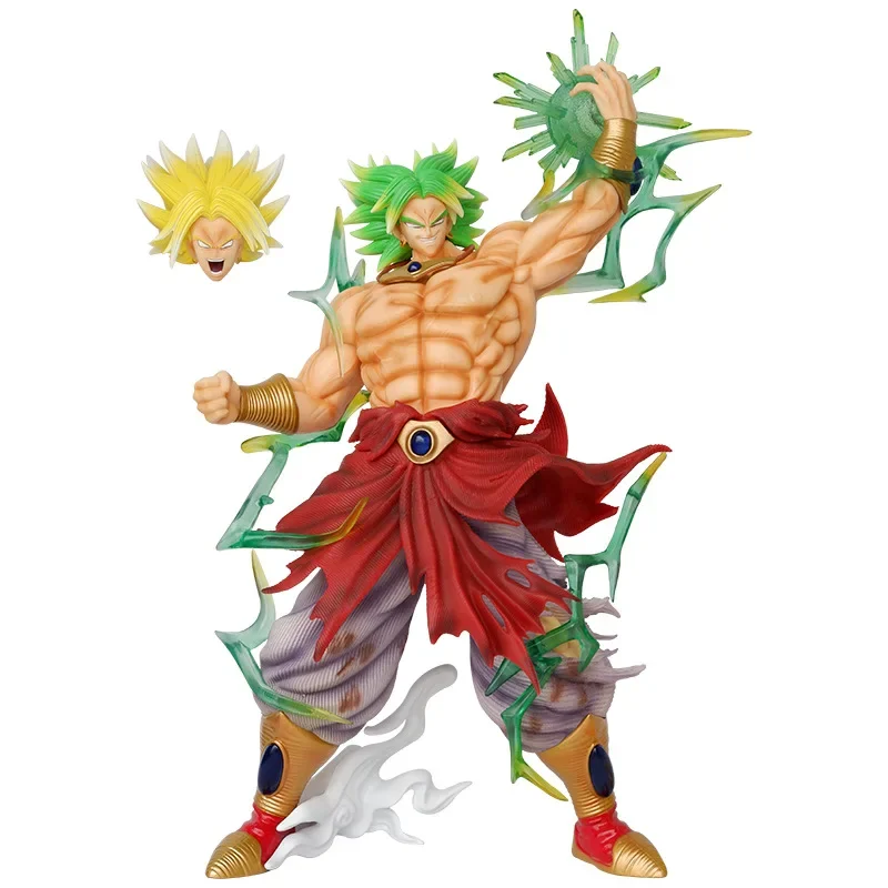 41cm Dragon Ball Super Broly Figure BUG Smsp Broly Anime Figures Figurine LED Light PVC Statue Model Doll Collectible Toys Gifts