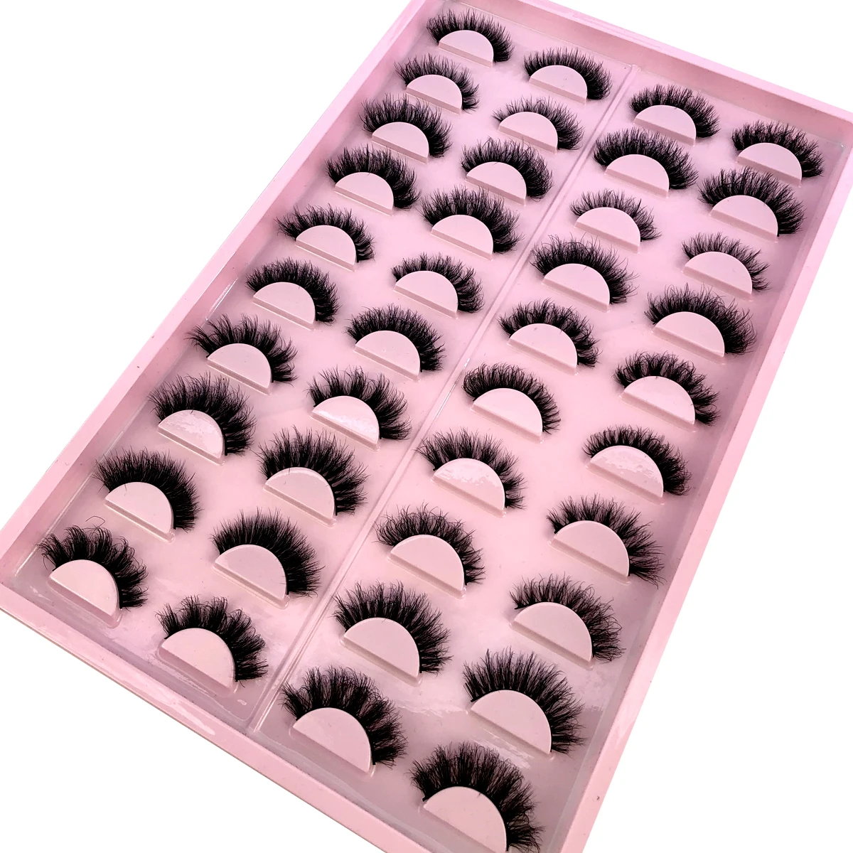 New 20 Pairs fuffly Russian Strip Lashes 3D Mink Lashes Natural Eyelashes Dramatic False Eyelashes Wholesale Eyelash Extension