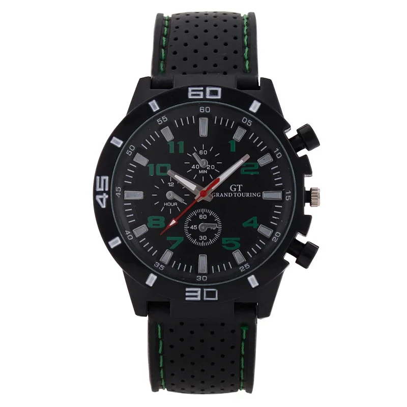 Foreign trade sports three eye silicone strap men's watch men's watch men's watch quartz