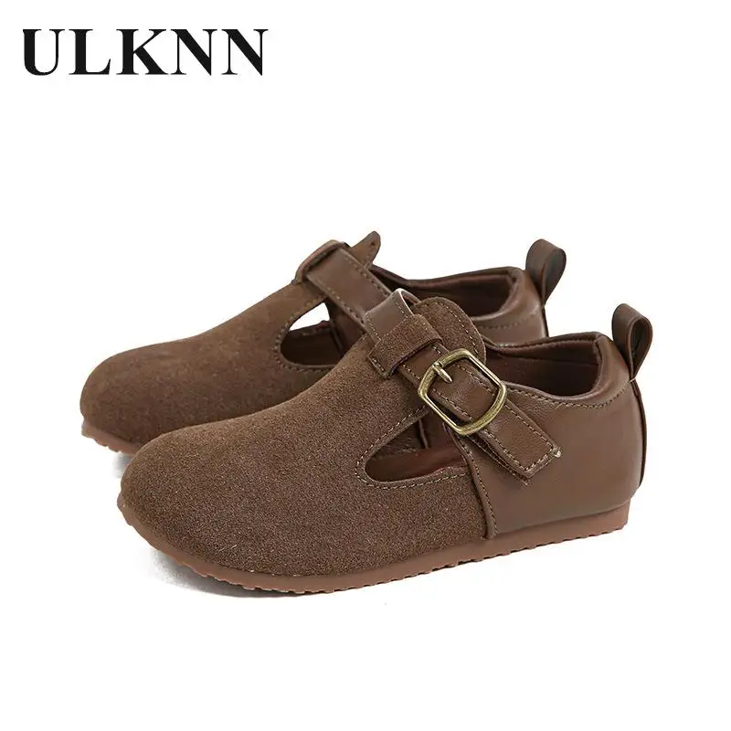 

Girls Birkenstock Shoes Students New Casual Frosted Cowhide Leather Shoes For Children Mary Jane Flats