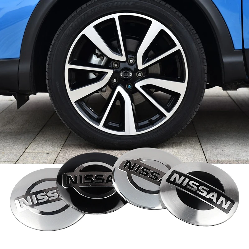 56MM Car Wheel Hub Cap Tire Center Emblem Sticker Accessories For Nissan Juke Logo Serena Versa Micra 350Z 370Z Armada Kicks