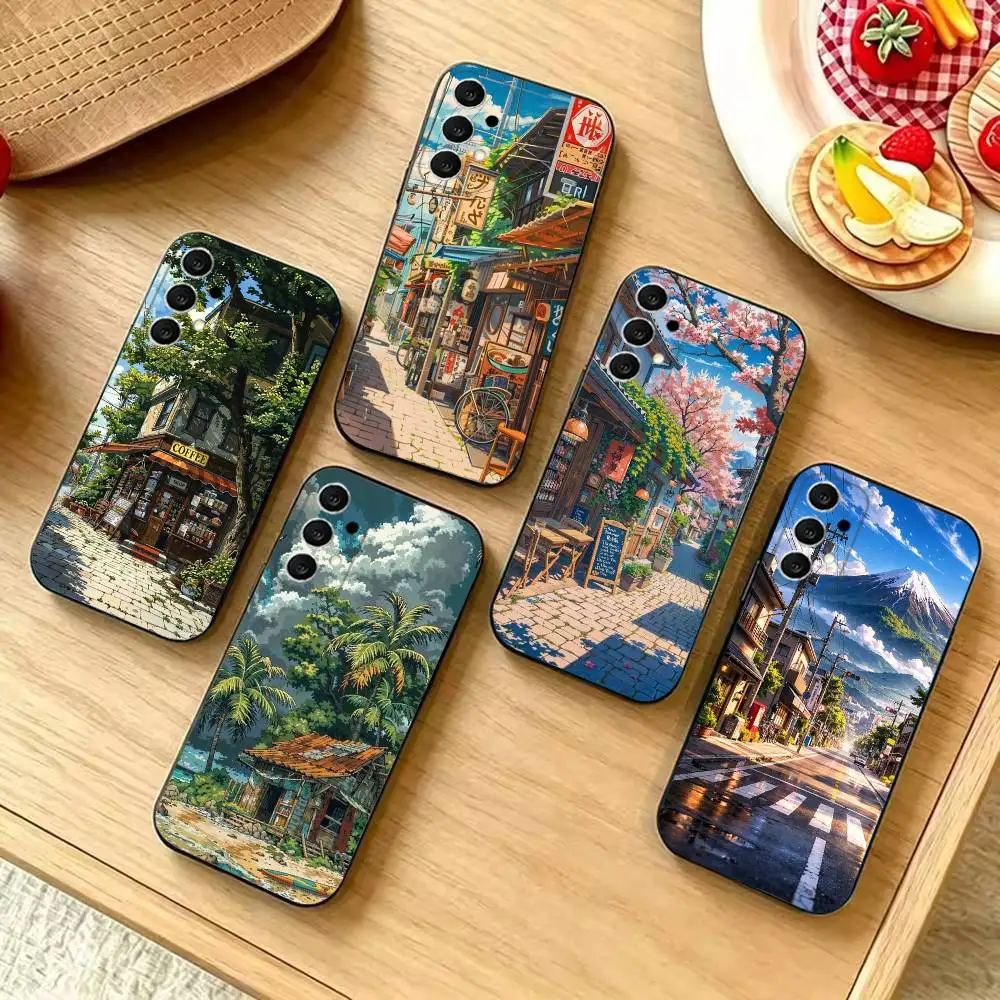 Hayao Miyazaki Aesthetic Phone Case For Samsung S26,S25,S24,S21,S22,S23,S30,Ultra,S20,Plus,Fe,Lite,5G Black fashion Cover