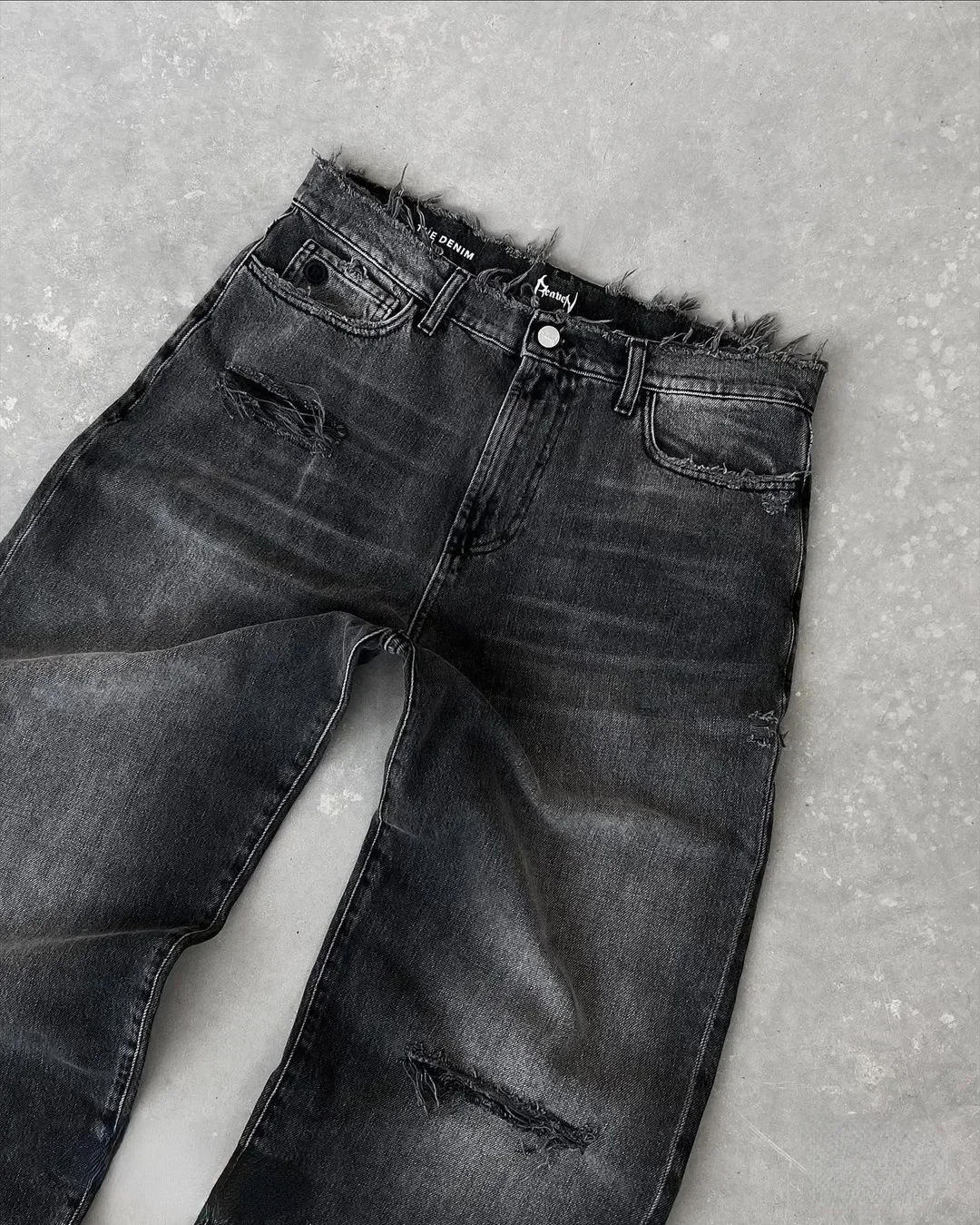 Gewassen Gescheurde Jeans Mannen Amerikaanse Retro High Street Paar Tas Borduurkwaliteit Is Hoger dan Leeftijdsgenoten In Alle Seizoenen