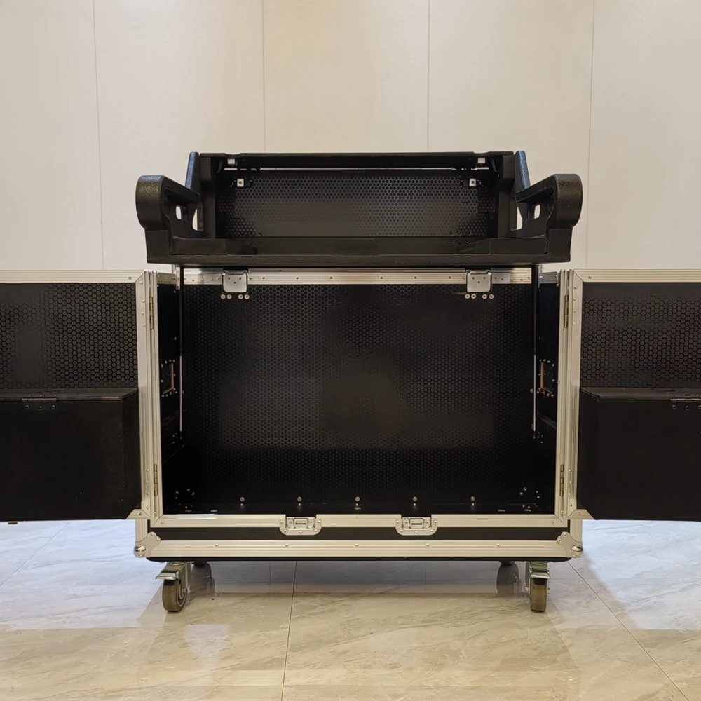 

Customized Two-Door Open Amplifier Rack Case Midas M32 Plywood Aluminum Flight Case for DJ Mixer Audio Rental Service Equipment