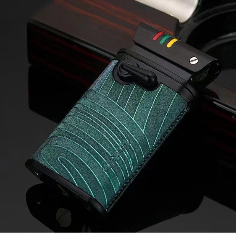 2026 New Retro RockerLamp oil Grinding Wheel Lighter Durable Metal Cigarette Lighter Creative Trendy Men's Smoking Set