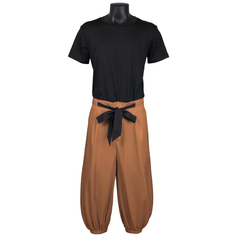 Anime Fushiguro Toji Satoru Gojo Cosplay Jujutsu JJK Temple Costume Black T-shirt White Pants Halloween Cool Set for Adults