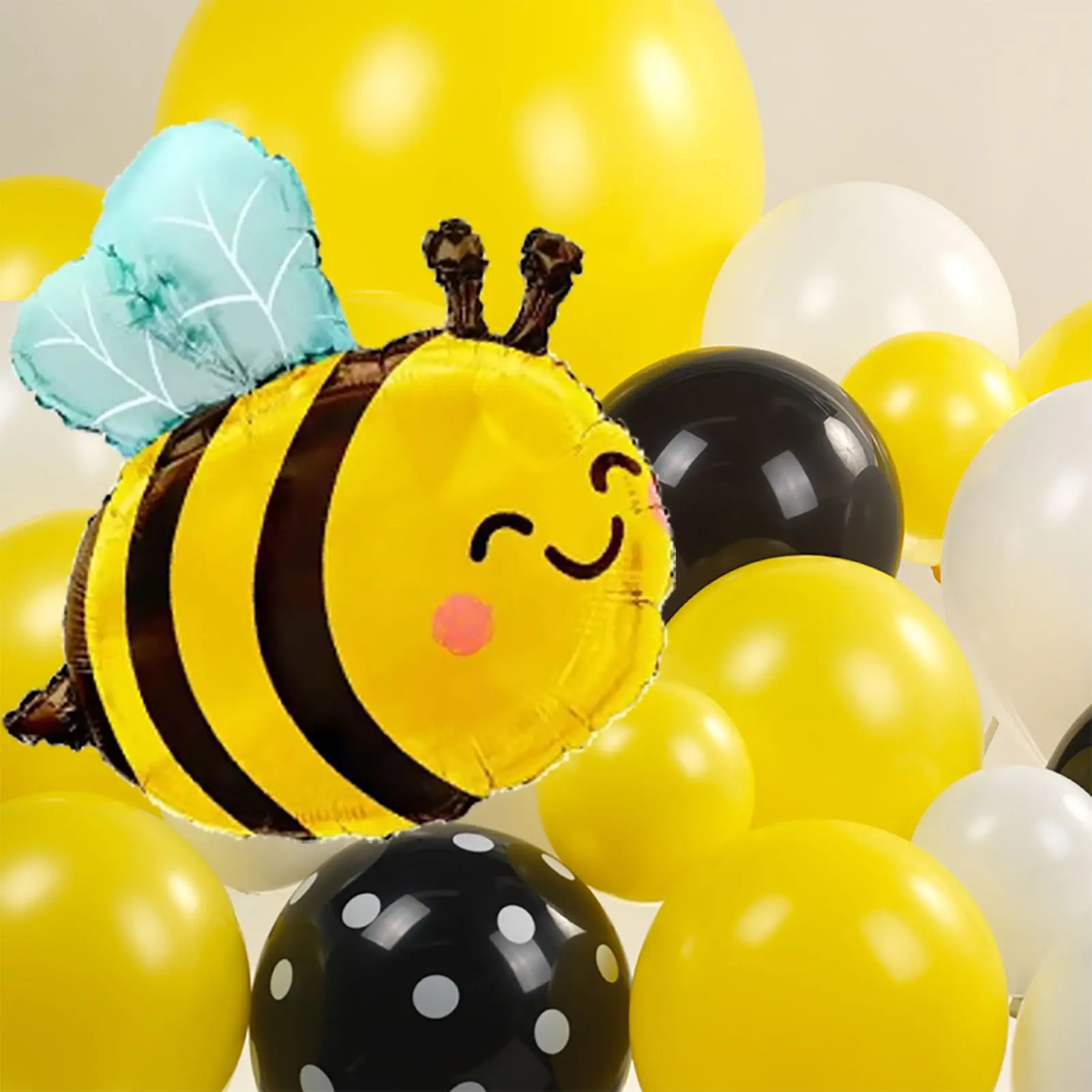 116pcs Cute Bee Balloons Yellow White Garland Arch Kit Birthday Baby Shower Theme Animal Party Decoration Monther\'s Day Globos