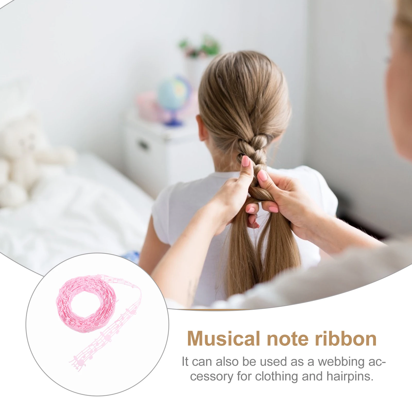 

10 Yards Musical Note Ribbon Diy Sewing Party Favor Gift Wrapping Craft Polyester Reusable Festival Decor Band