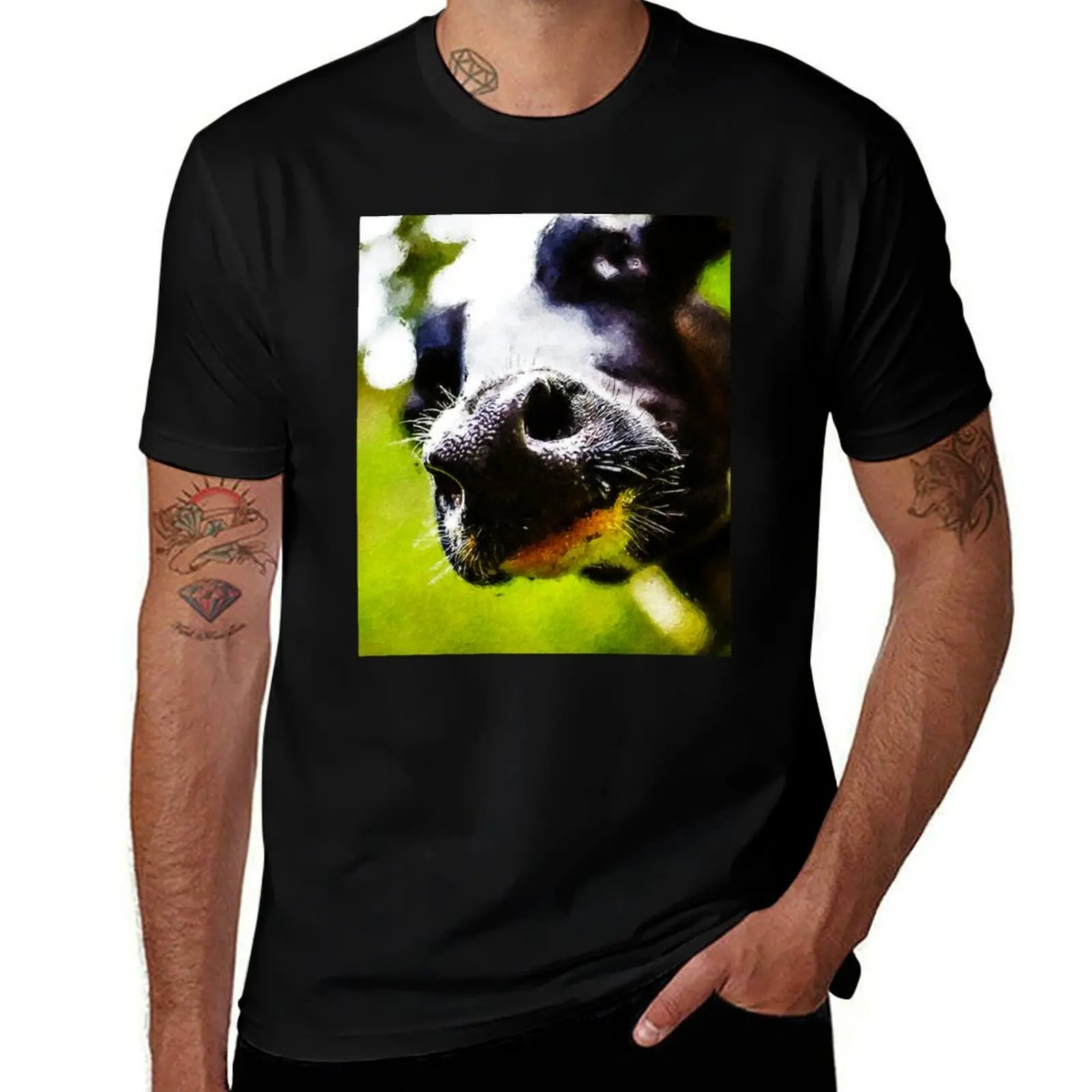 

Cute Holstein Friesian Cattle nose portrait, Oil Painting Holstein Dairy Cow, Holstein Dairy Cow Oil Pastel Painting, Ho T-Shirt
