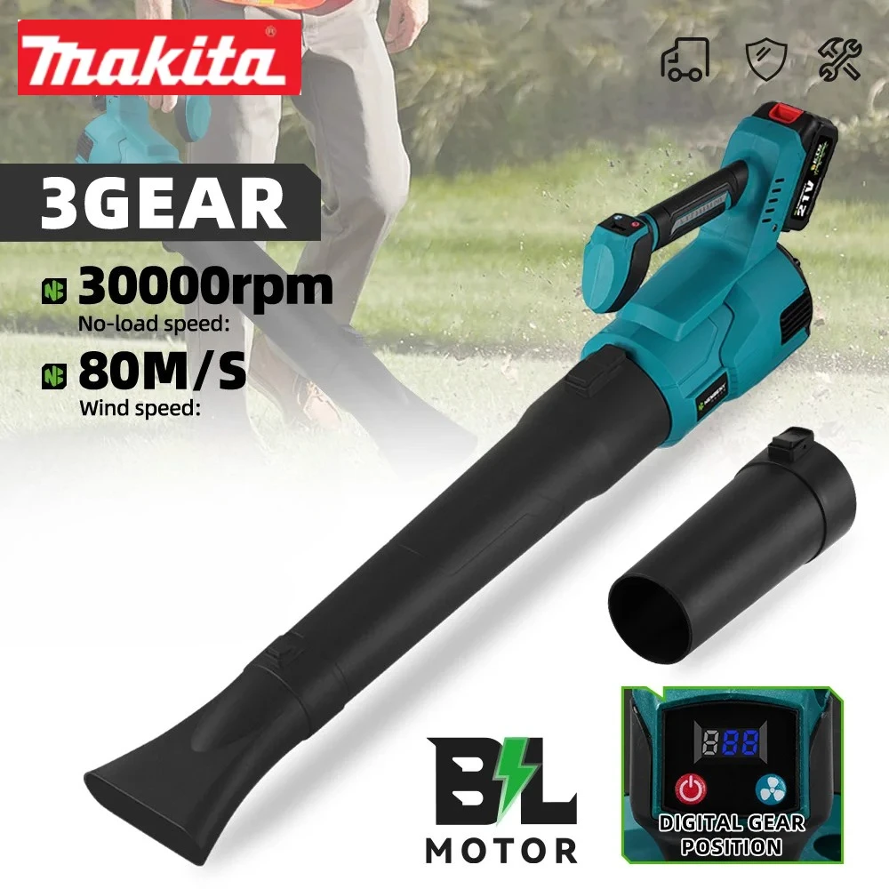 

Аккумуляторная электрическая воздуходувка Makita, ручная, эффективная для уборки листьев, снега и пыли, электроинструмент для аккумуляторов 18В