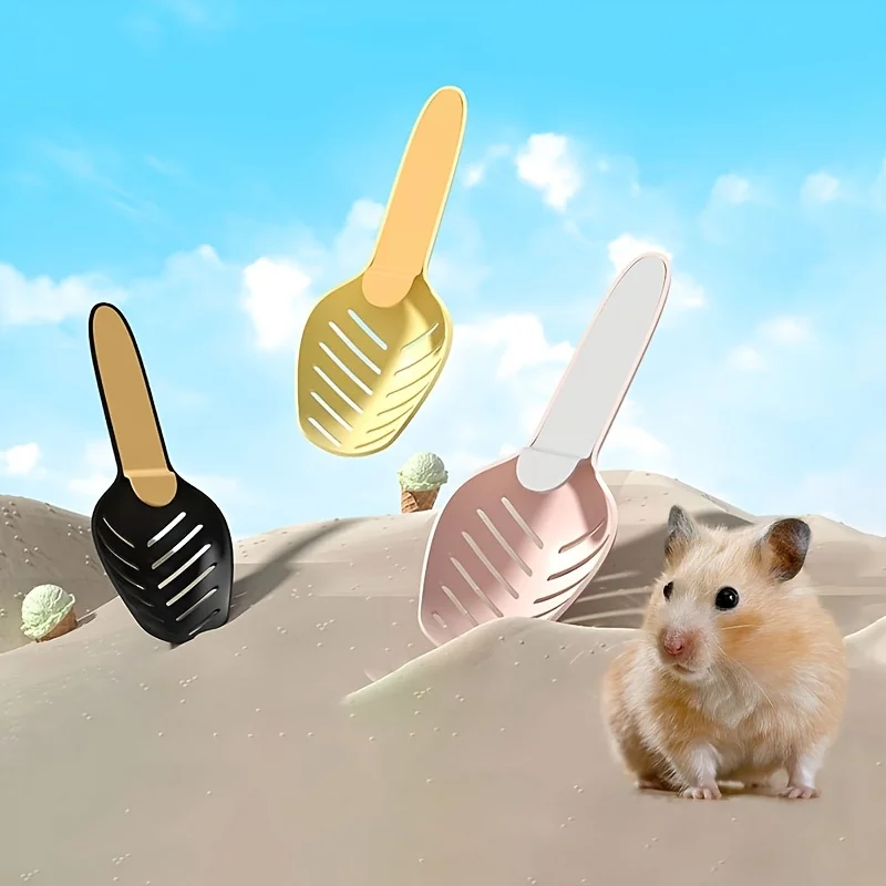 Nouvel Arrivage Pelle à sable pour hamster, Pelle à sable absorbant l'urine, Pelle de nettoyage pour l'enclos de hamster, Pelle anti-fuite de sable, Fournitures de nettoyage pour hamster