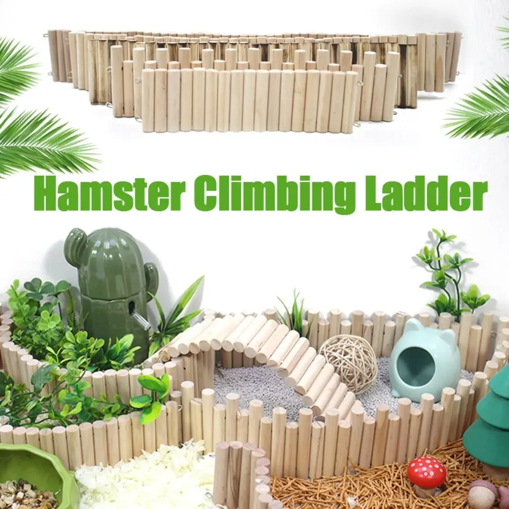 Wooden Hamster Climbing Ladder Multifunctional Easy To Install Hamster Suspension Bridge Wire Series Connection Cage Decoration