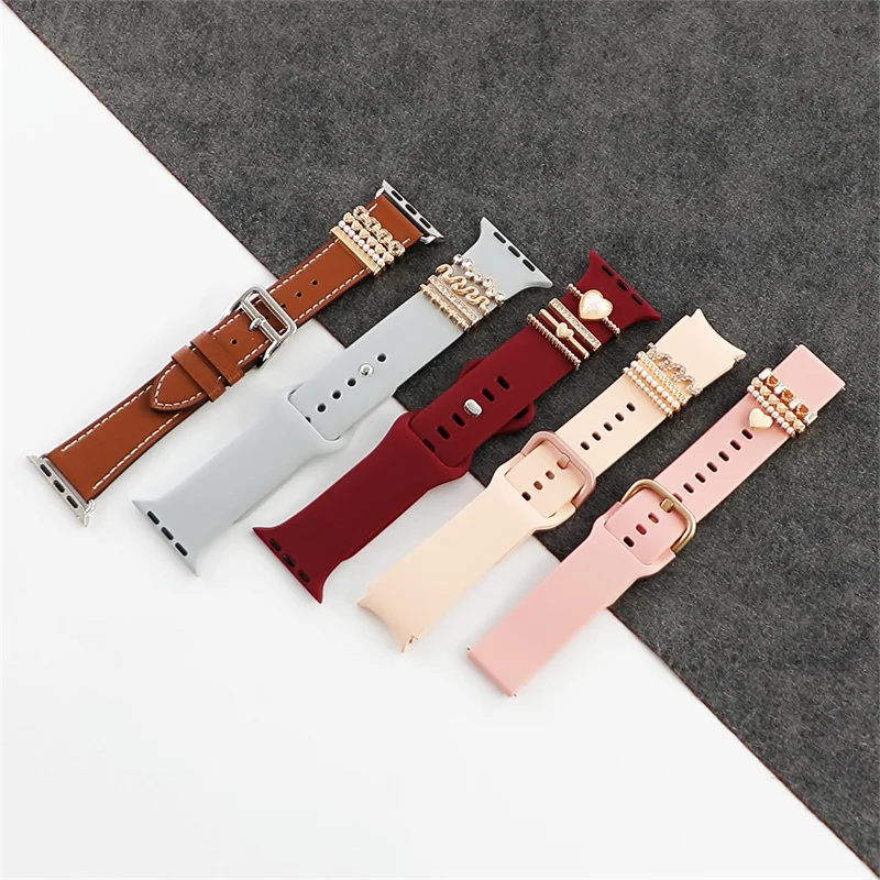 Decoration For Apple watch band 8 7 6 3 se Diamond Jewelry Charms Accessories samsung/Huawei watchstrap 20/22mm watch Bracelet