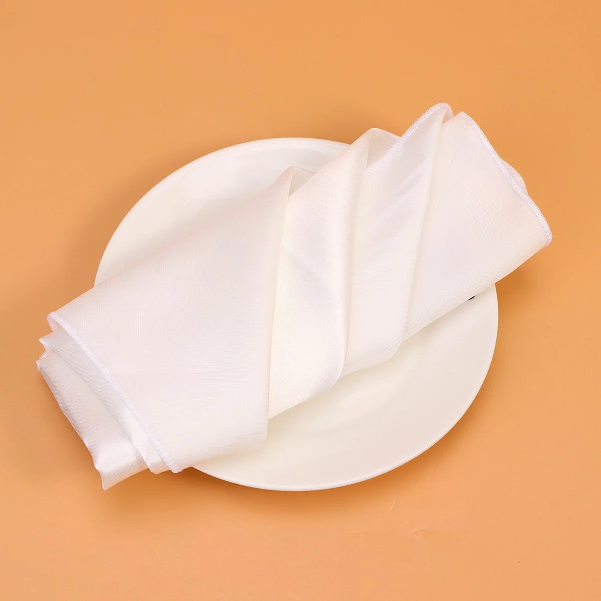 

6pcs Solid Color Napkin Cloth Napkin Cloth Polyester Tableware Pad Home Restaurant Hotel Use 40X40Cm White