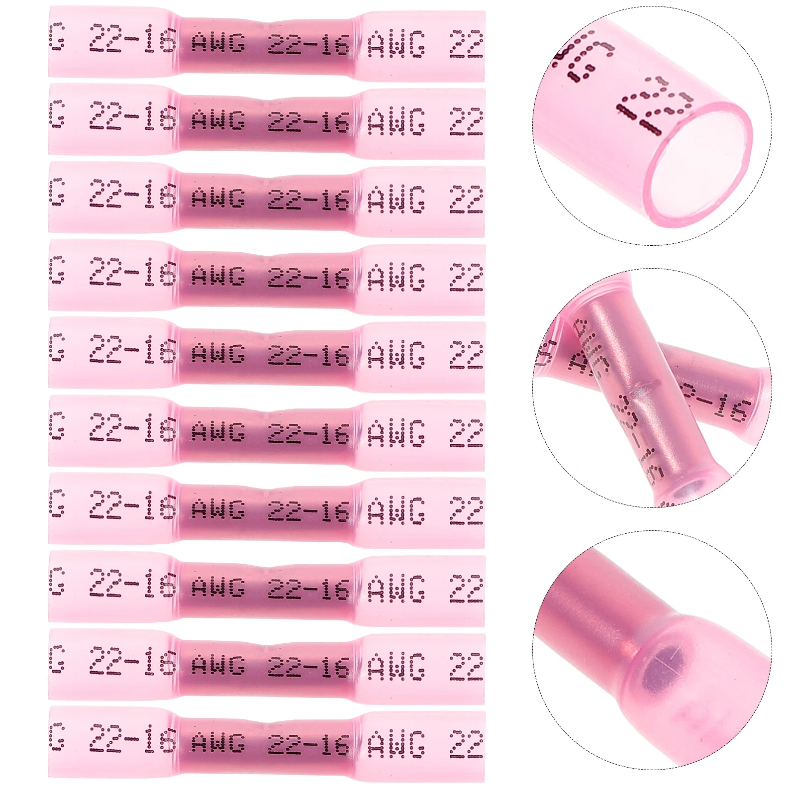 

200Pcs Heat Shrink Butt Connector Heavy Duty Copper Crimp Terminal Automotive Marine Electrical Wire Splice Connector