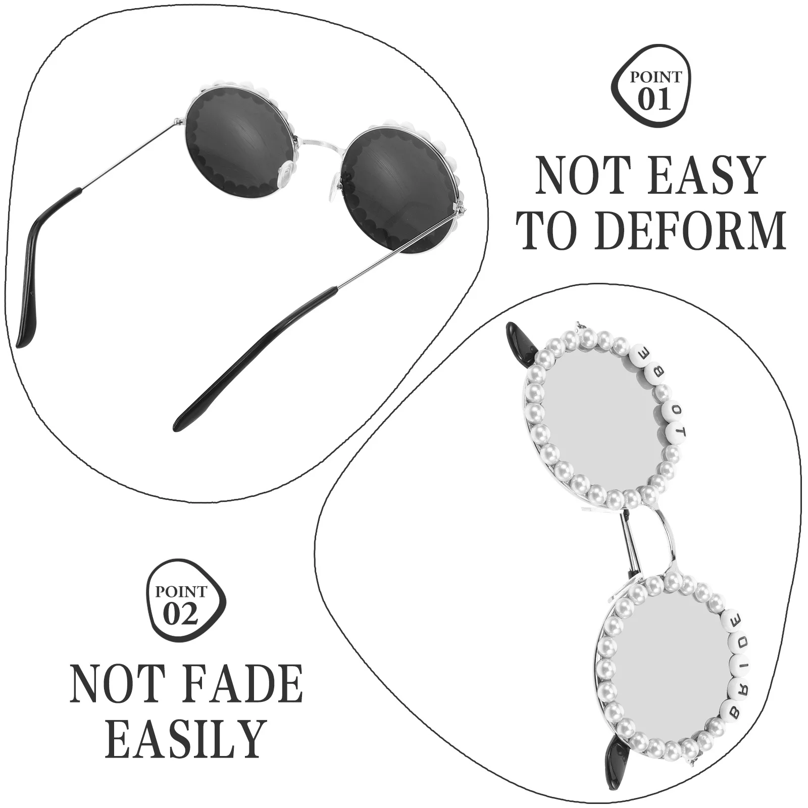 

Bridal Sunglasses Glamorous Bride Letters Glasses Bachelorette Party Eyewear Stylish Accessory Groom and Bride Sunglasses