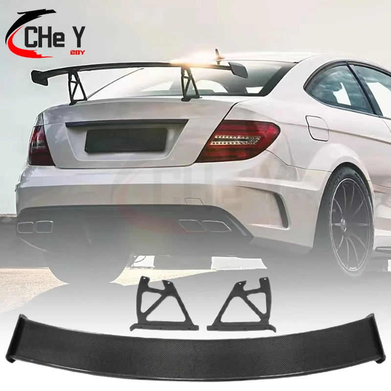 

For Mercedes Benz W204 C63 AMG Coupe 100%Real Carbon Fiber Black Series Trunk Spoiler Rear Wing 2Door 4Door 2007-2014 BS Style