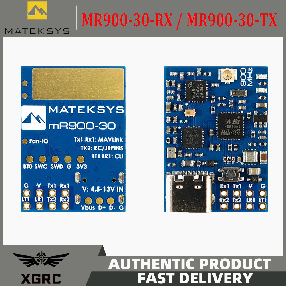 

MATEK MATEKSYS MLRS MAVLINK 900MHZ TX MODULE KIT MR900-30-TX / MLRS MAVLINK 900MHZ RECEIVER MR900-30-RX For long Range RC Drone