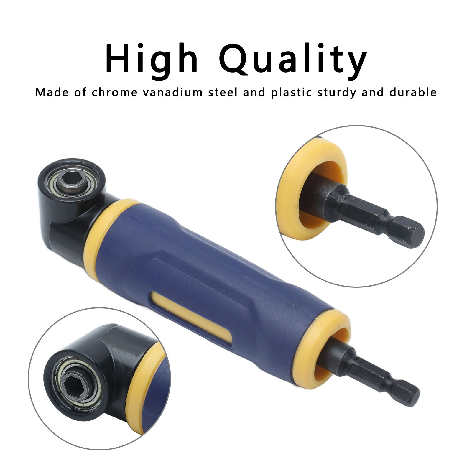 Right Angle Drill Adaptor 90 Degree Drills Attachment Extension Driver Ergonomic Handle for 1/4in Standard Hex Shank Drill Bits