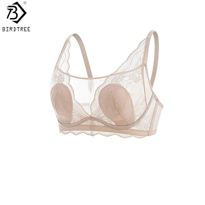 

Бюстгальтер Birdtree из шелковой смеси, женское кружевное сексуальное белье, французский стиль, здоровое и комфортное, новинка весны 2026, A61701JF
